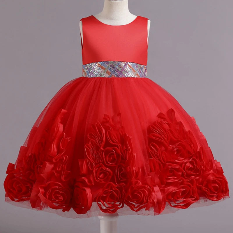 Baby Girls Birthday Party Dress Flower Elegant Dresses