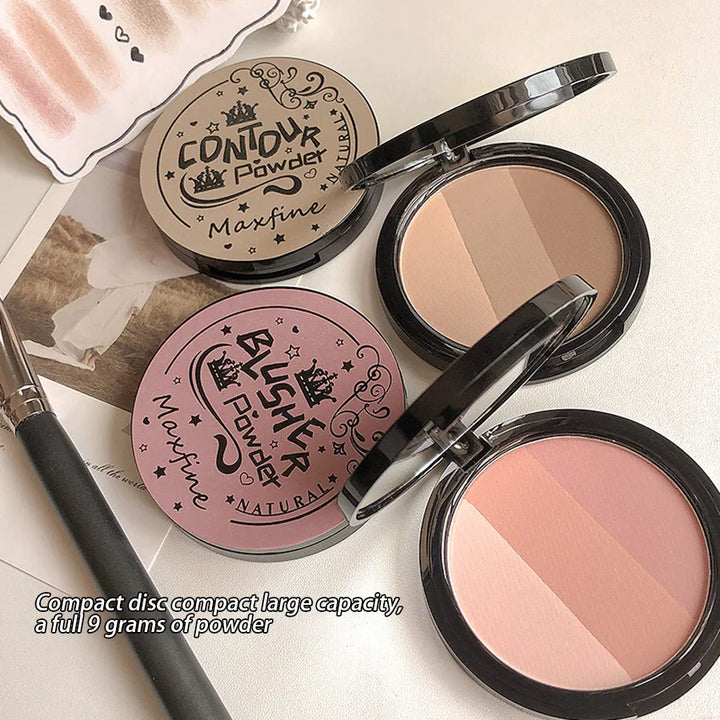 Three-colour Blush Palette, Delicate, Long-lasting