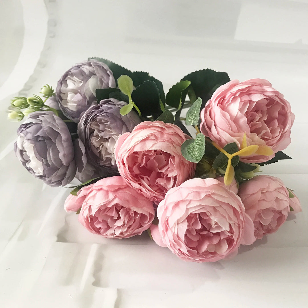 Silk Peony Artificial Flowers Bouquet-Arlik interiors