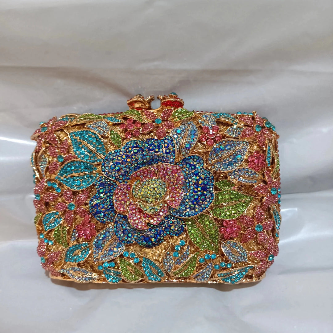 Crystal Rhinestone Evening Clutch Bag - Bennys Beauty World