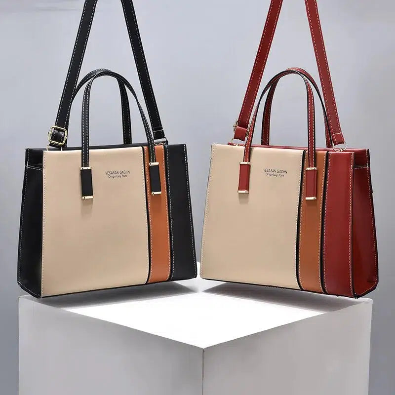 Patchwork Handbags For Women Adjustable Strap Handle Bag-Handbags-Bennys Beauty World