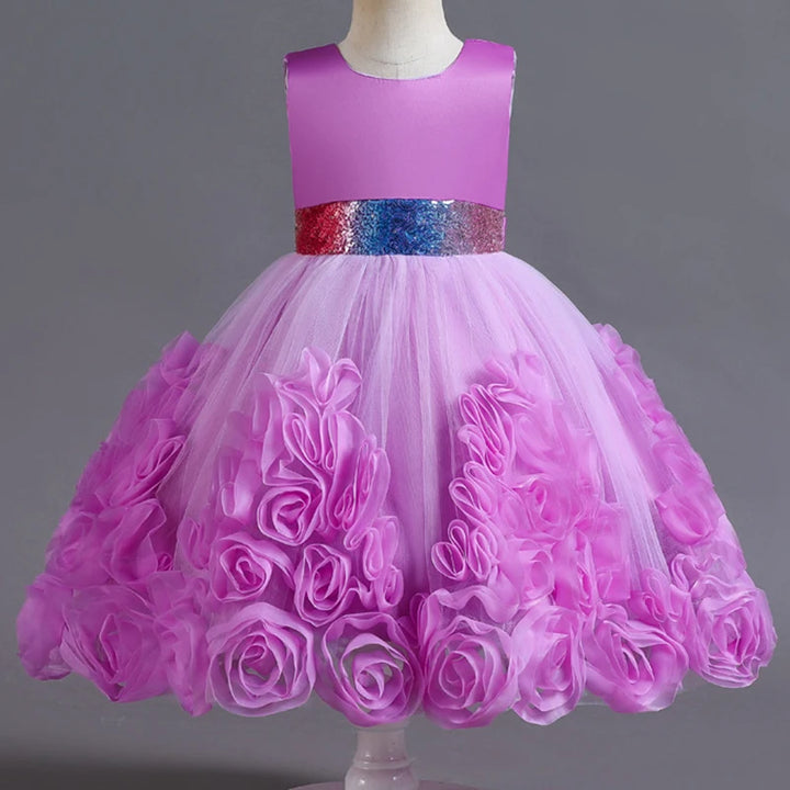 Baby Girls Birthday Party Dress Flower Elegant Dresses