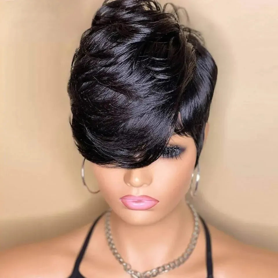 Pixie Cut Wig For Women Human Hair Short Wigs With Bangs-Wig-Bennys Beauty World
