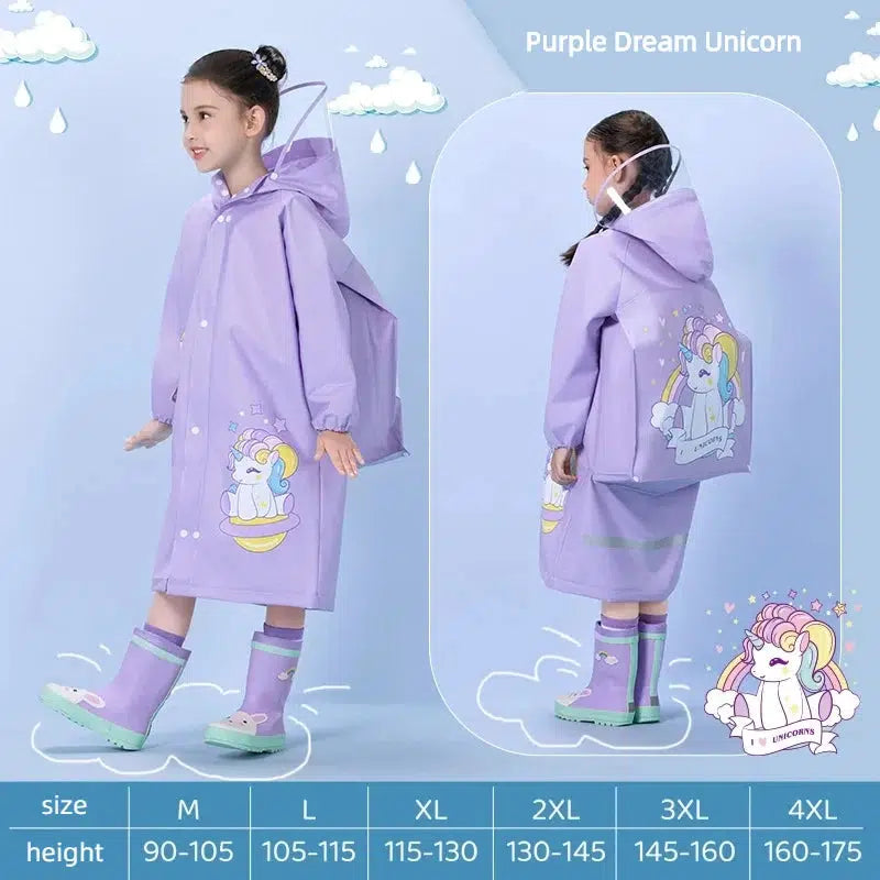 Kids Raincoat Wateproof Childrens Dinosaur Rain Coat-kids clothing-Bennys Beauty World