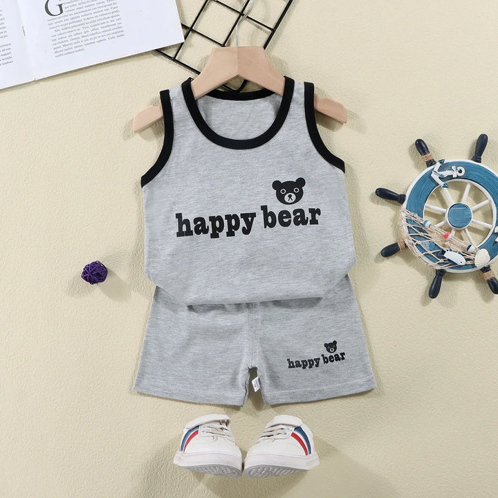 Kids Cotton Vest &amp; Shorts 2-Piece Set | Sleeveless Summer Outfit | Ages 9M–6T