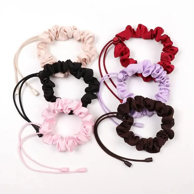 3pcs Adjustable Hair Rope Extra Length Scrunchie Elastic Tie No Slip Silky Satin Hair Loop Rubber Band-Bennys Beauty World