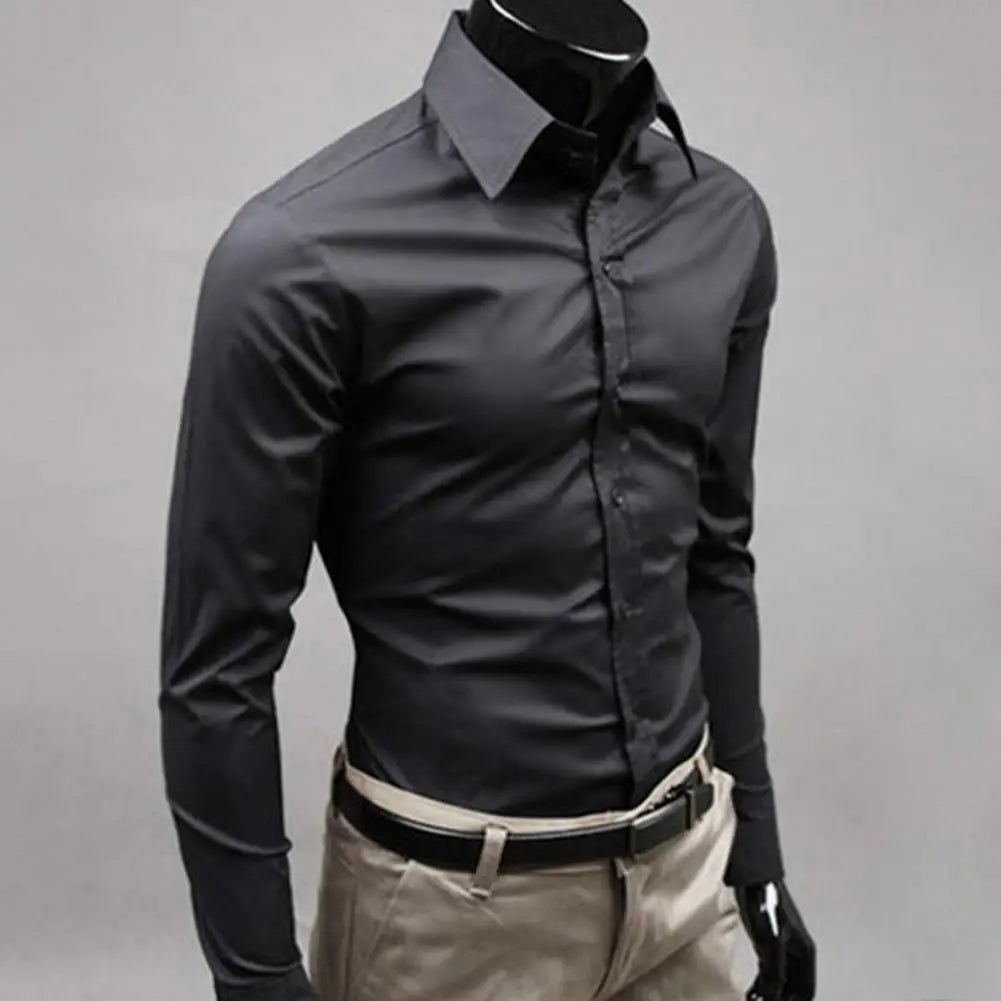 Men's Shirt Cotton Business Fitted Shirt