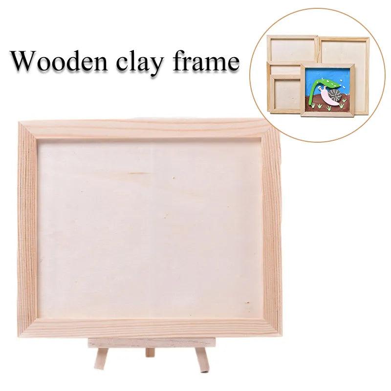 Wooden Clay Frame 3D Picture Frame Blank Art Puzzle Bracket Frame Setting Display Stand DIY Photo Poster Home Decoration-Arlik interiors