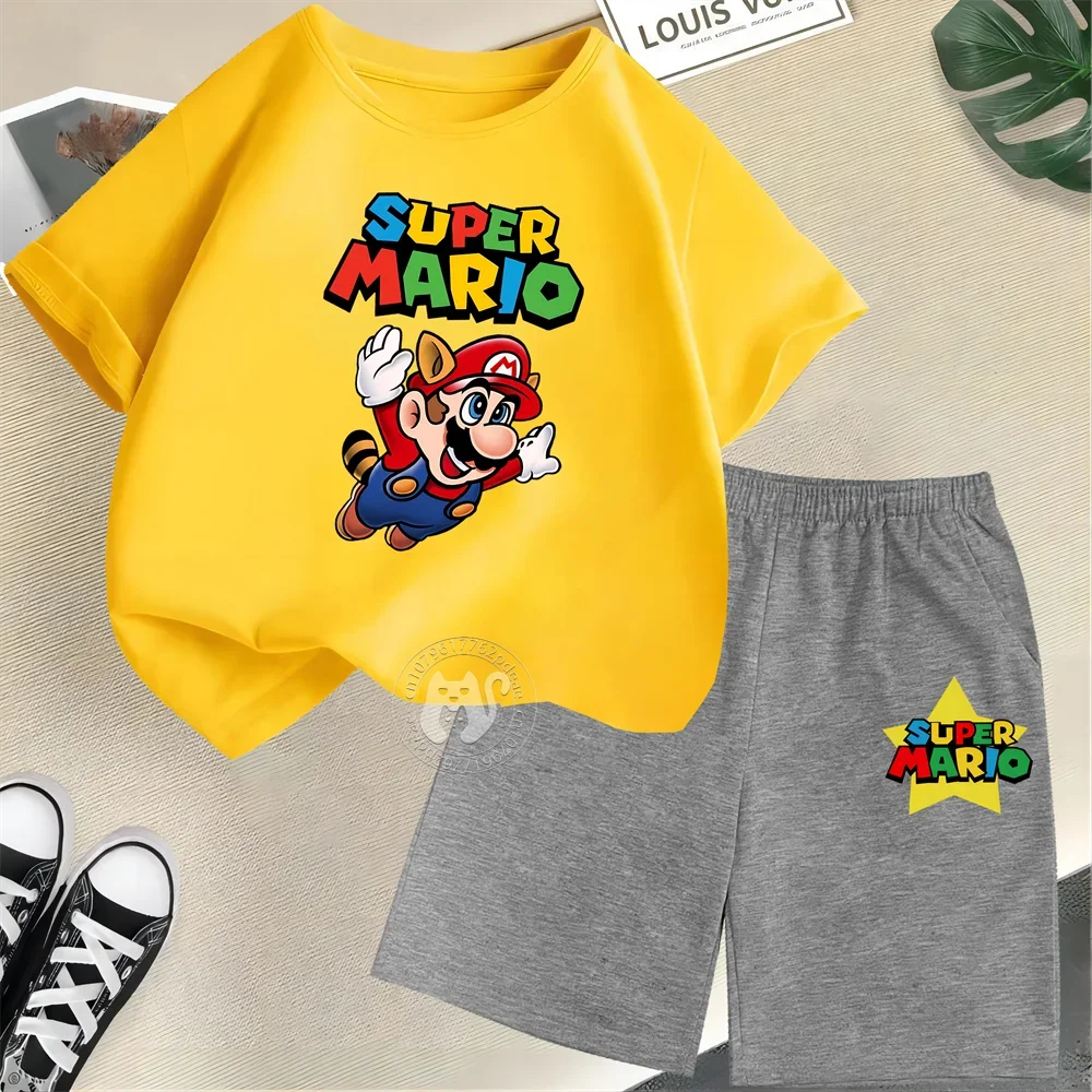 Summer Kids Cotton T-shirt + Shorts Set-Outfit Sets-Bennys Beauty World