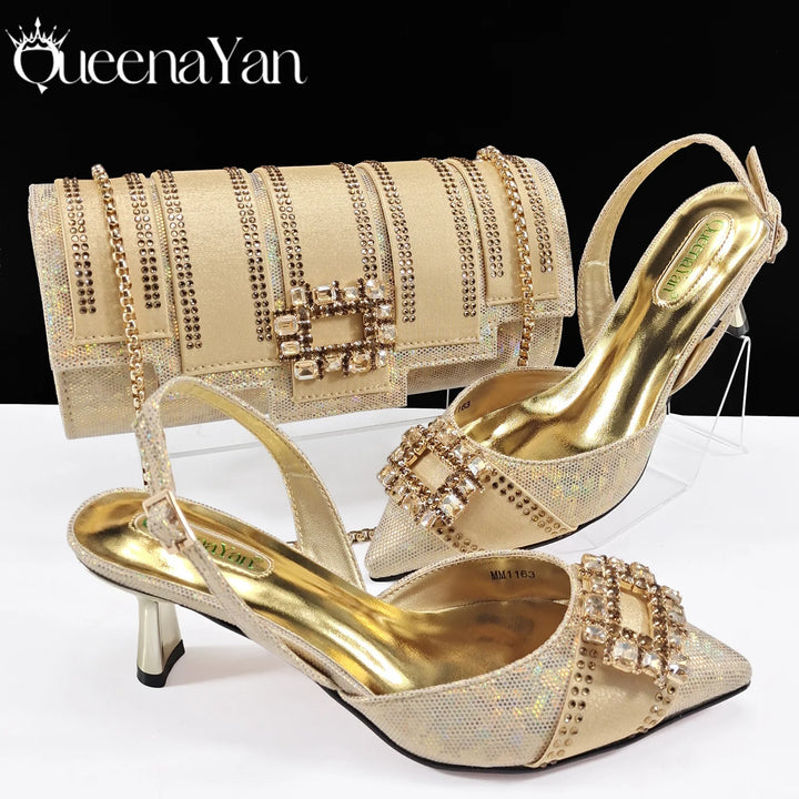 Fashion Women Heels Elegant Color Block Design