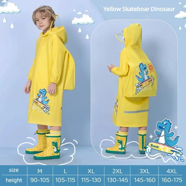 Kids Raincoat Wateproof Childrens Dinosaur Rain Coat-kids clothing-Bennys Beauty World