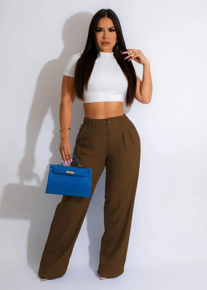 Women's High Waist Cotton Linen Wide Leg Trousers-Bennys Beauty World