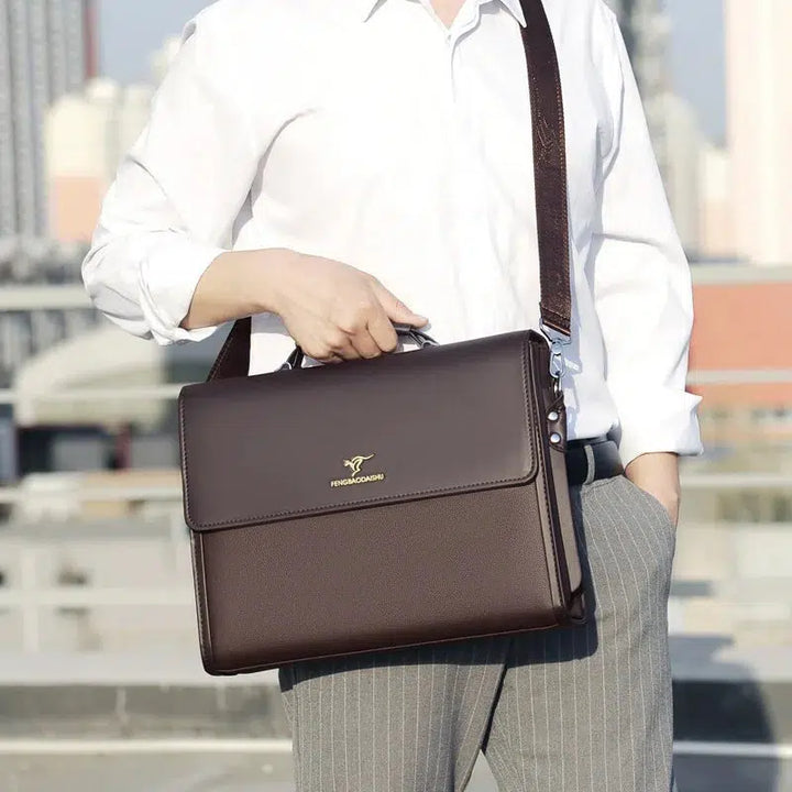 Leather Luxury Briefcases For Men Designer Work Business Tote Crossbody Bag-bag-Bennys Beauty World