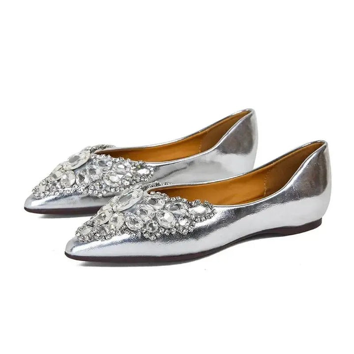 Rhinestone Glitter Pointed - Toe Flats - Bennys Beauty World