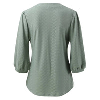 Ladies Pullover Tops Elegant Blouses For Women V Collar Blouse-blouse-Bennys Beauty World