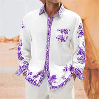 Men's Party Fashion Comfortable Long sleeved Shirt-Shirts-Bennys Beauty World