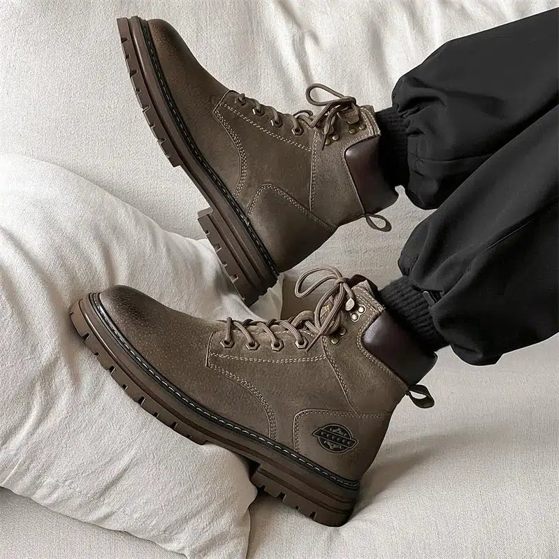 Winter Casual Leather Outdoor Stylish Ankle Boots