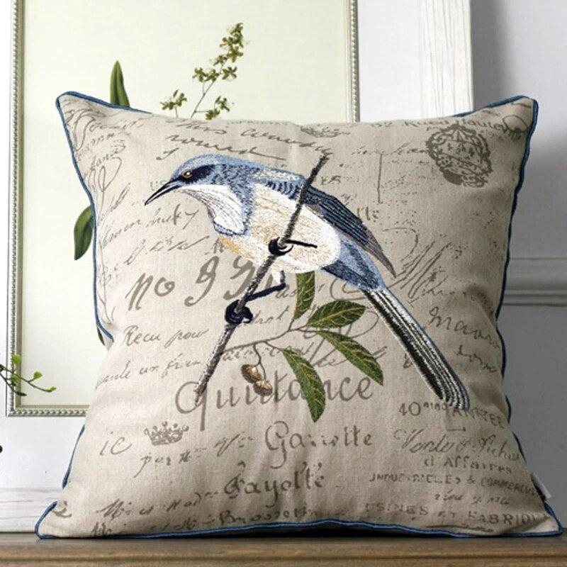 Cotton Linen Flower Embroidery PillowCover-Cushion cover-Arlik interiors