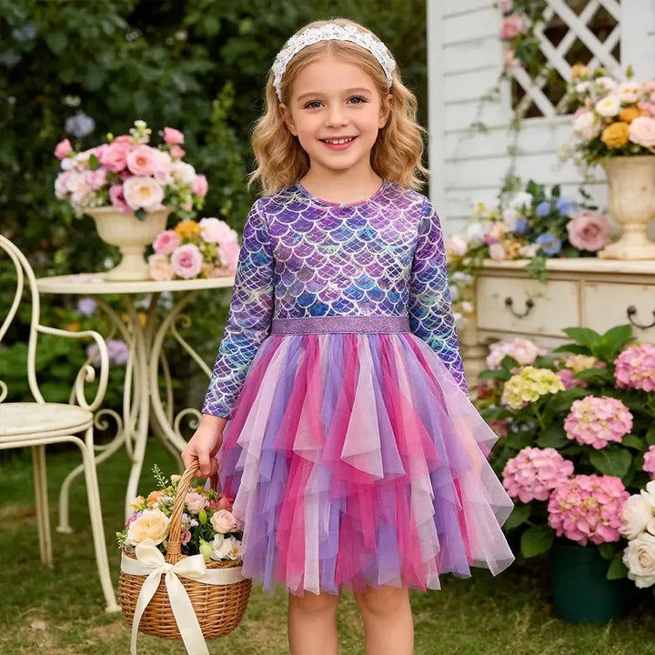 Girls Mermaid Princess Party Dress - Bennys Beauty World