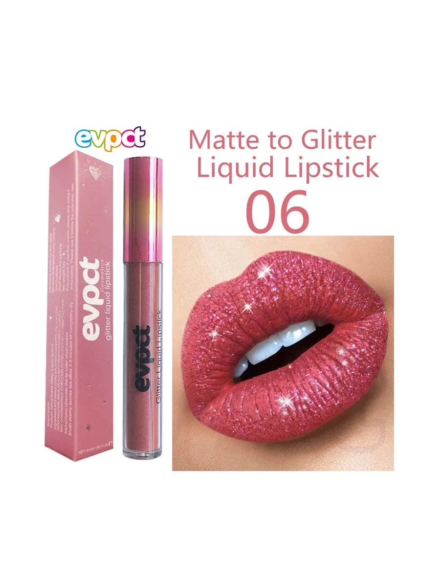 15 Colors Sexy Shimmer Diamond Glitter Matte Lip Gloss