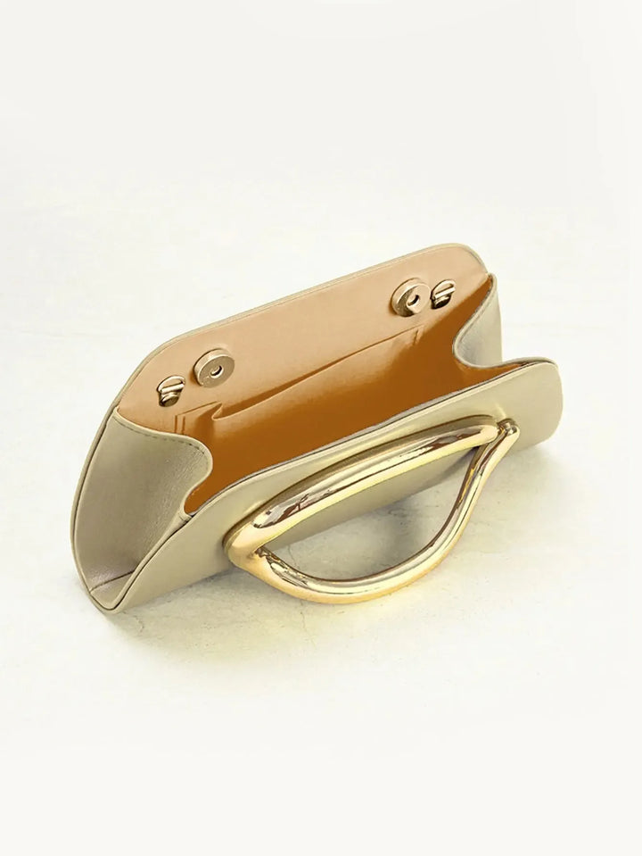 Gold Metal Buckle Box Clutch Fashion Women&
