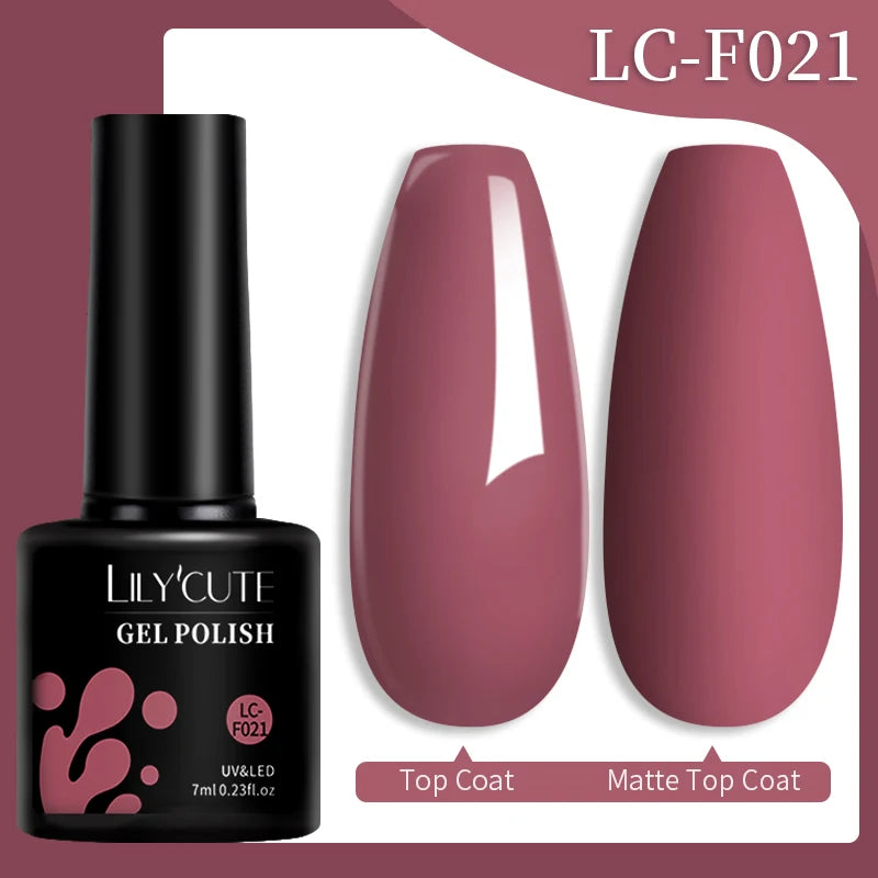 LILYCUTE Dark Brown Gel Nail Polish For Manicure Nails Art