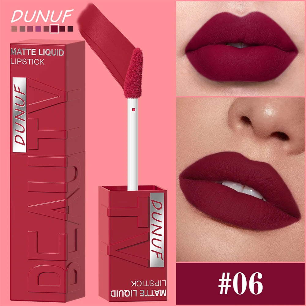 DUNUF Matte Velvet Lipstick – Long-Lasting, Waterproof &amp; Non-Transfer