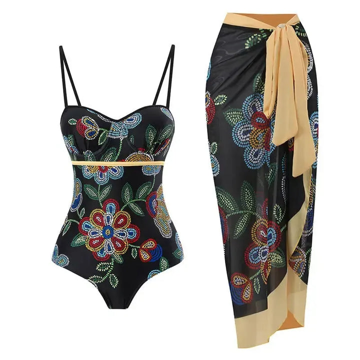 Push Up Women Bikini Set Floral Printed Ruffle Bikinis-bikini-Bennys Beauty World