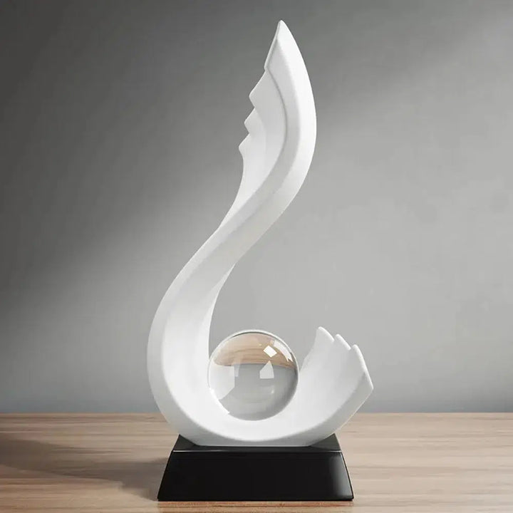 Nordic Style Home Decorations Irregular Wave Statue Crystal Ball Simple Living Room Cabinet Ornament Resin Sculptures Grafts-Arlik interiors