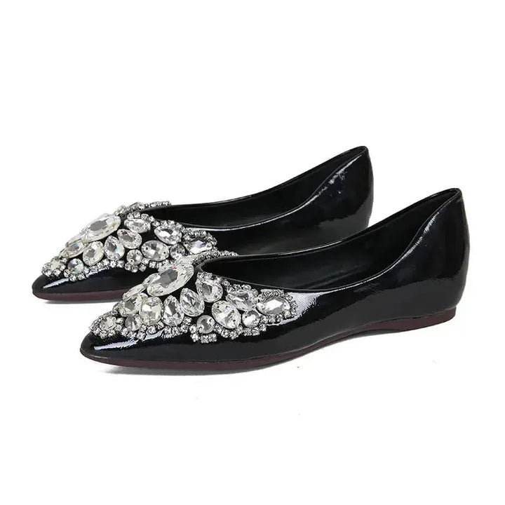 Crystal Rhinestone Pointed - Toe Flats - Bennys Beauty World