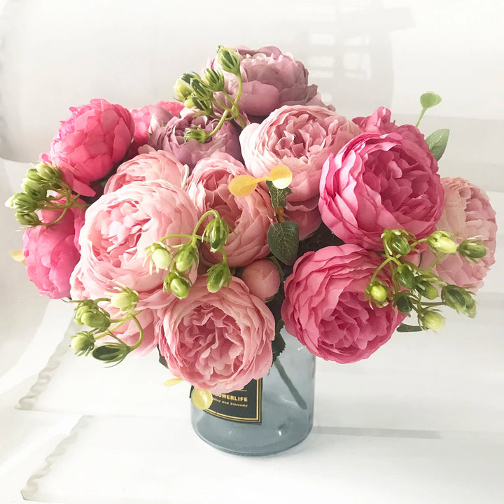 Silk Peony Artificial Flowers Bouquet-Arlik interiors