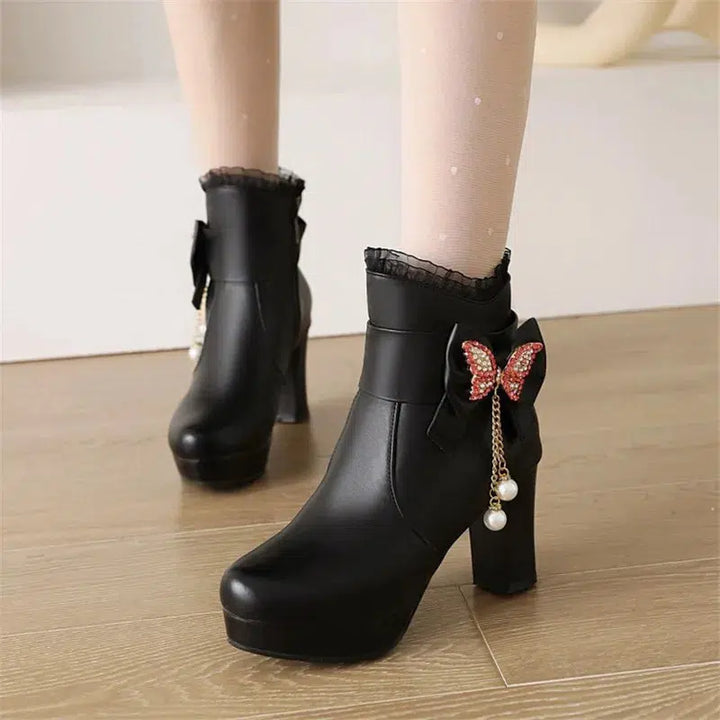 Girls Boots Women High Heel Ankle Boots-Shoes-Bennys Beauty World