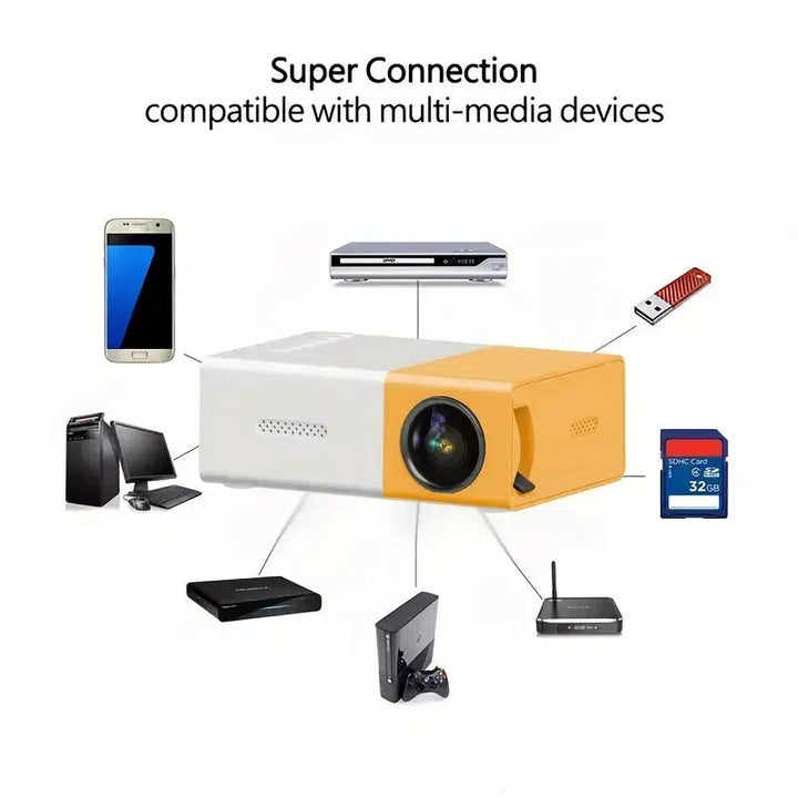 Home HD Mini Projector with USB and SD Memory