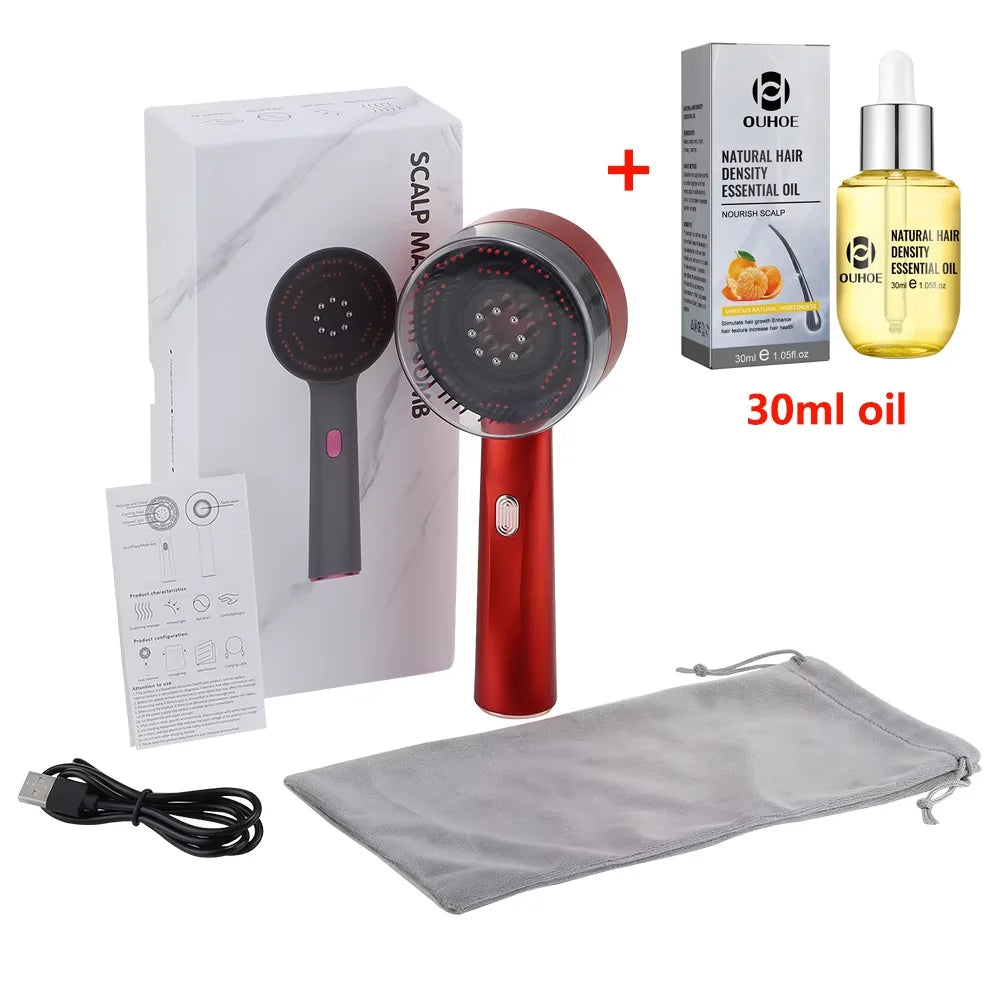 3 Modes Electric Vibration Massage Comb Red Light