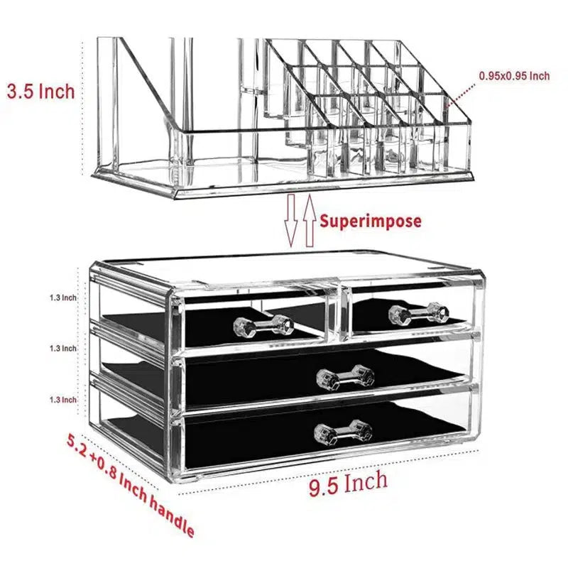 Acrylic Organizer For Cosmetics Makeup Organizer-Storage & Organization-Arlik interiors