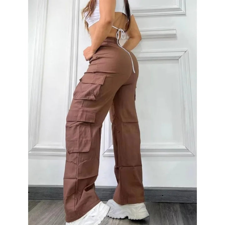 Waist Baggy Trousers Casual Wide Leg Slim Vintage Streetwear