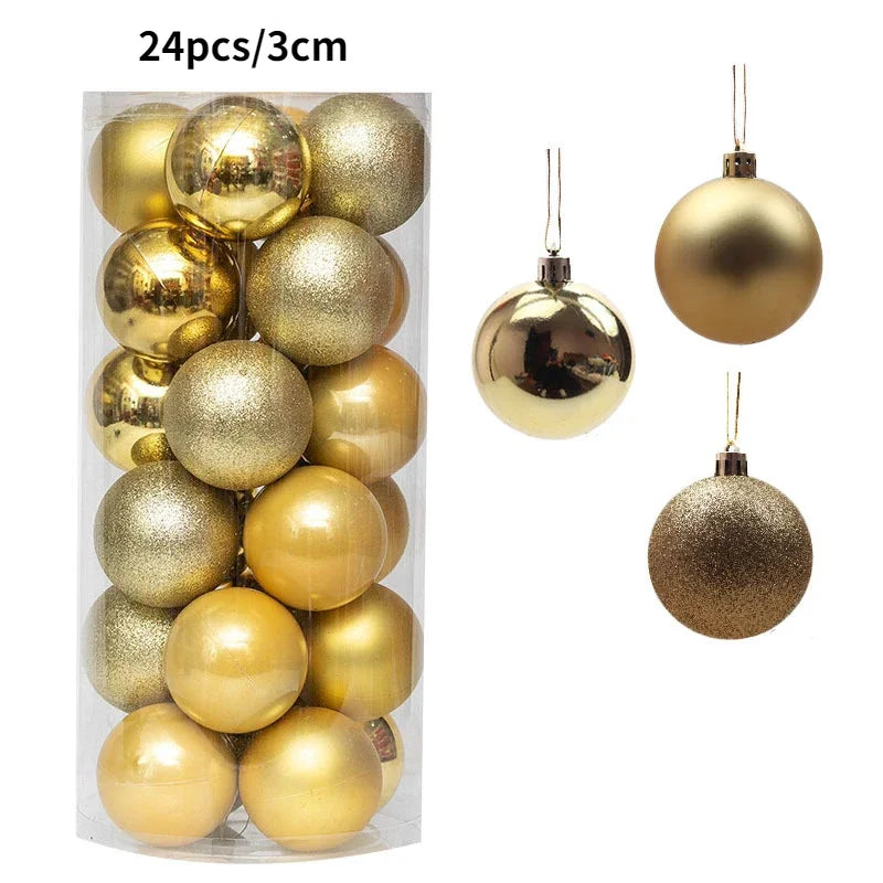 1Box 24/36pcs Christmas Ball Christmas Tree Ornament