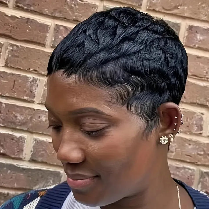 Pixie Cut Human Hair Wig – Short Straight Brazilian Remy Hair-Wig-Bennys Beauty World