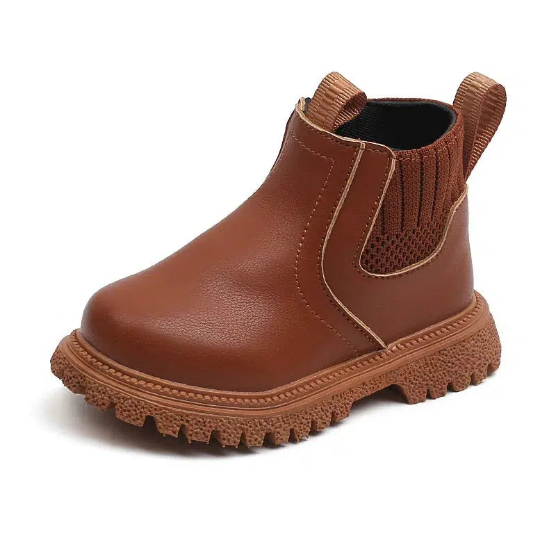 Baby Leather Ankle Boots Rubber Non-slip Boots-Shoes-Bennys Beauty World