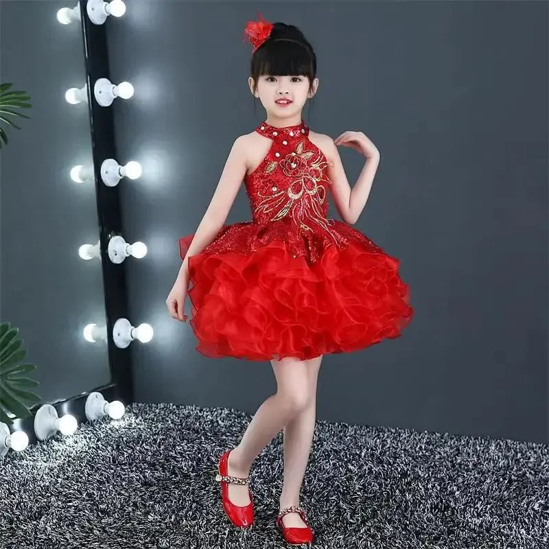 Girls Sequined Tutu Dance Dress – Princess Performance Costume for Kids - Bennys Beauty World
