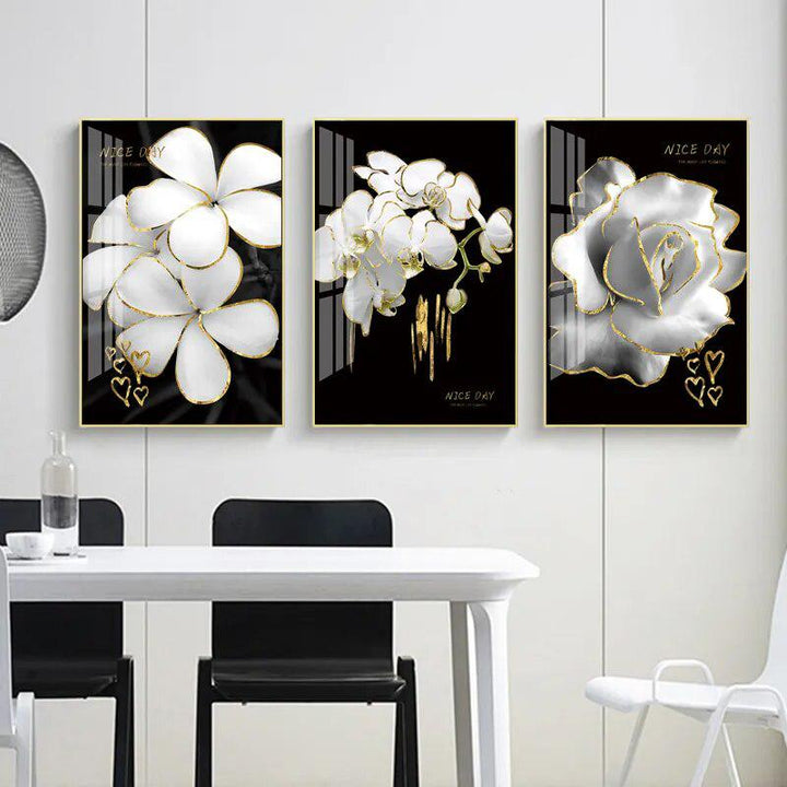 HD Prints Home Decor Abstract Golde Paintings Poster Flowers Leaves Wall Art Canvas Modular No Frame Pictures For Living Room-Arlik interiors