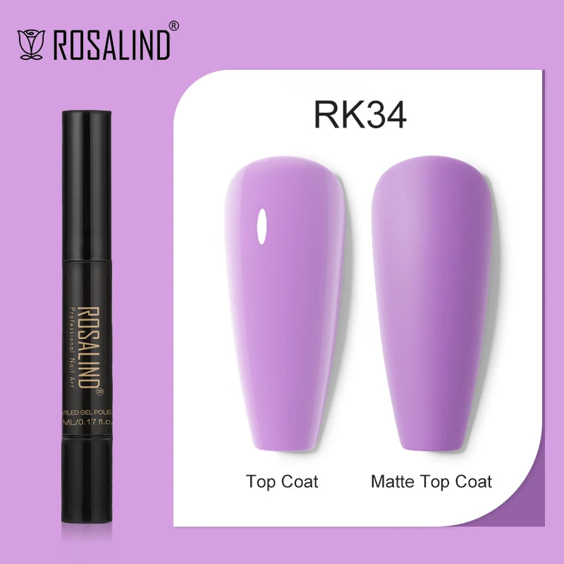 ROSALIND Nail Gel Pen Nail Gel Polish Soak Off UV LED Top Coat