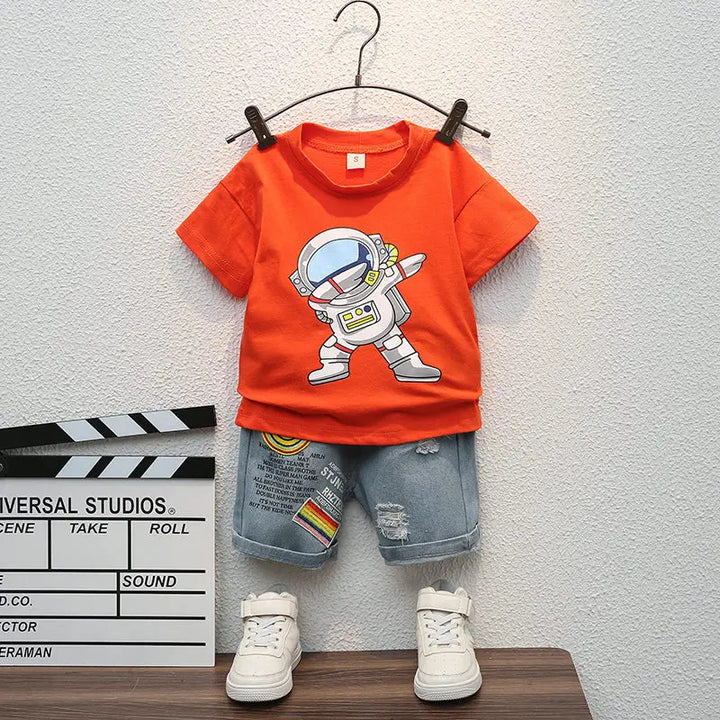 Baby &amp; Toddler Cartoon T-Shirt &amp; Shorts Set | 2-Piece Summer Outfit | Ages 0–5