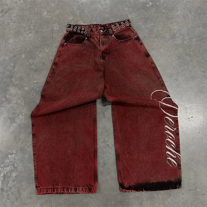 Y2K Star Ripped Baggy Jeans – Wide Leg High Waist Denim