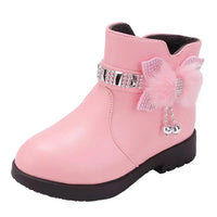 Girls Leather Ankle Boots Non-slip Shoes For Toddlers-Shoes-Bennys Beauty World