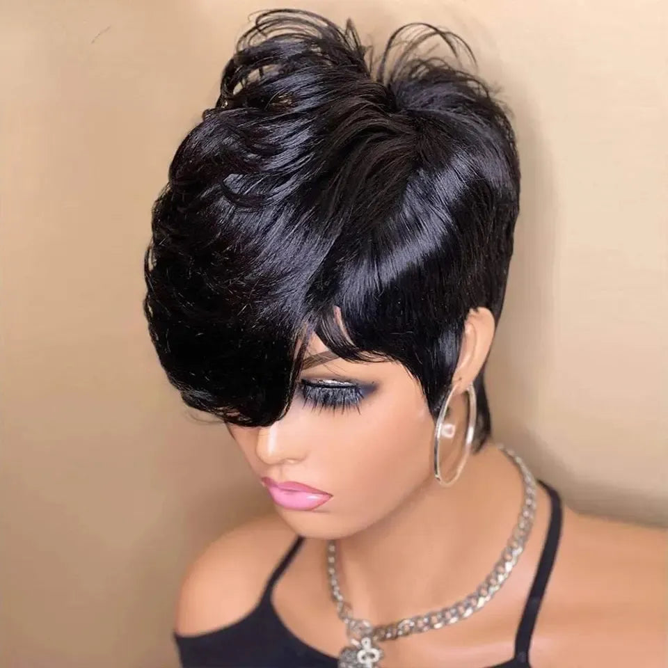 Pixie Cut Wig For Women Human Hair Short Wigs With Bangs-Wig-Bennys Beauty World
