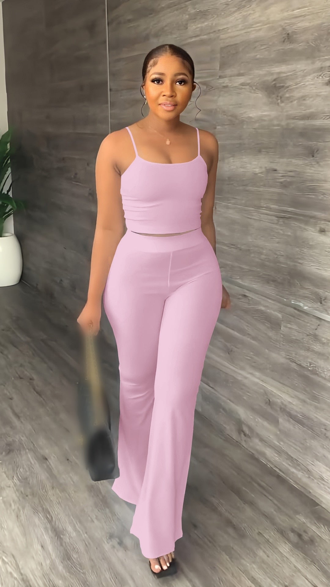 Two piece set women outfits summer 2 piece set pants and crop top