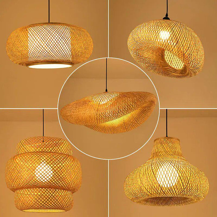 Bamboo Wicker Rattan Lamps-Light Fixtures-Arlik interiors