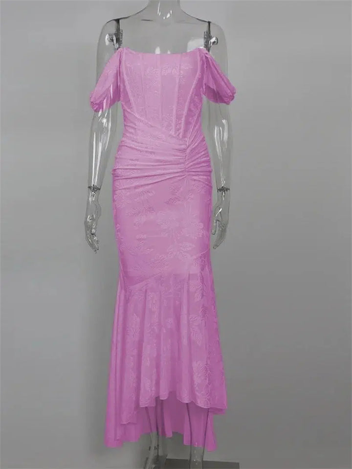 Purple Lace Women's Prom Dress-Dress-Bennys Beauty World