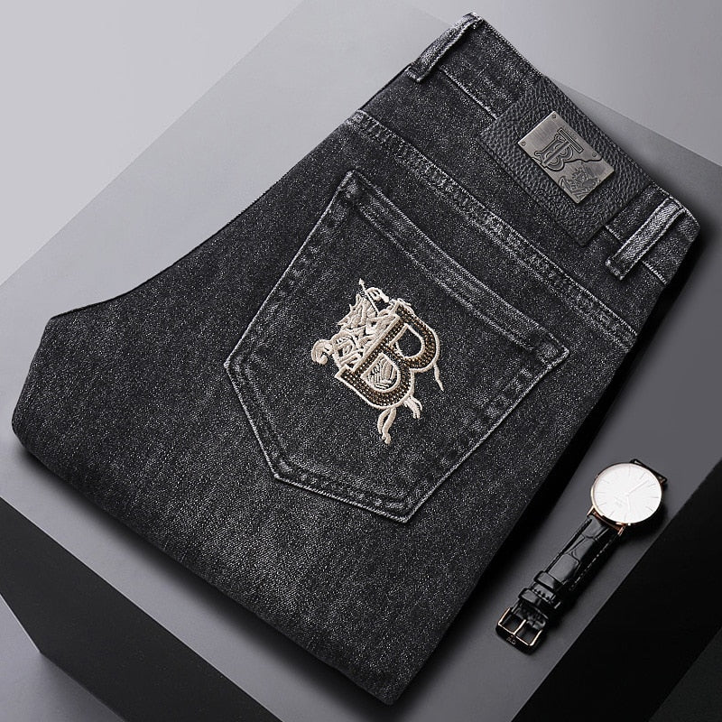 Men's Summer Denim Pants Jeans Men High-End Straight Pants-pants-Bennys Beauty World